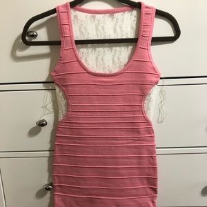 Bodycon dress with a really soft lace.